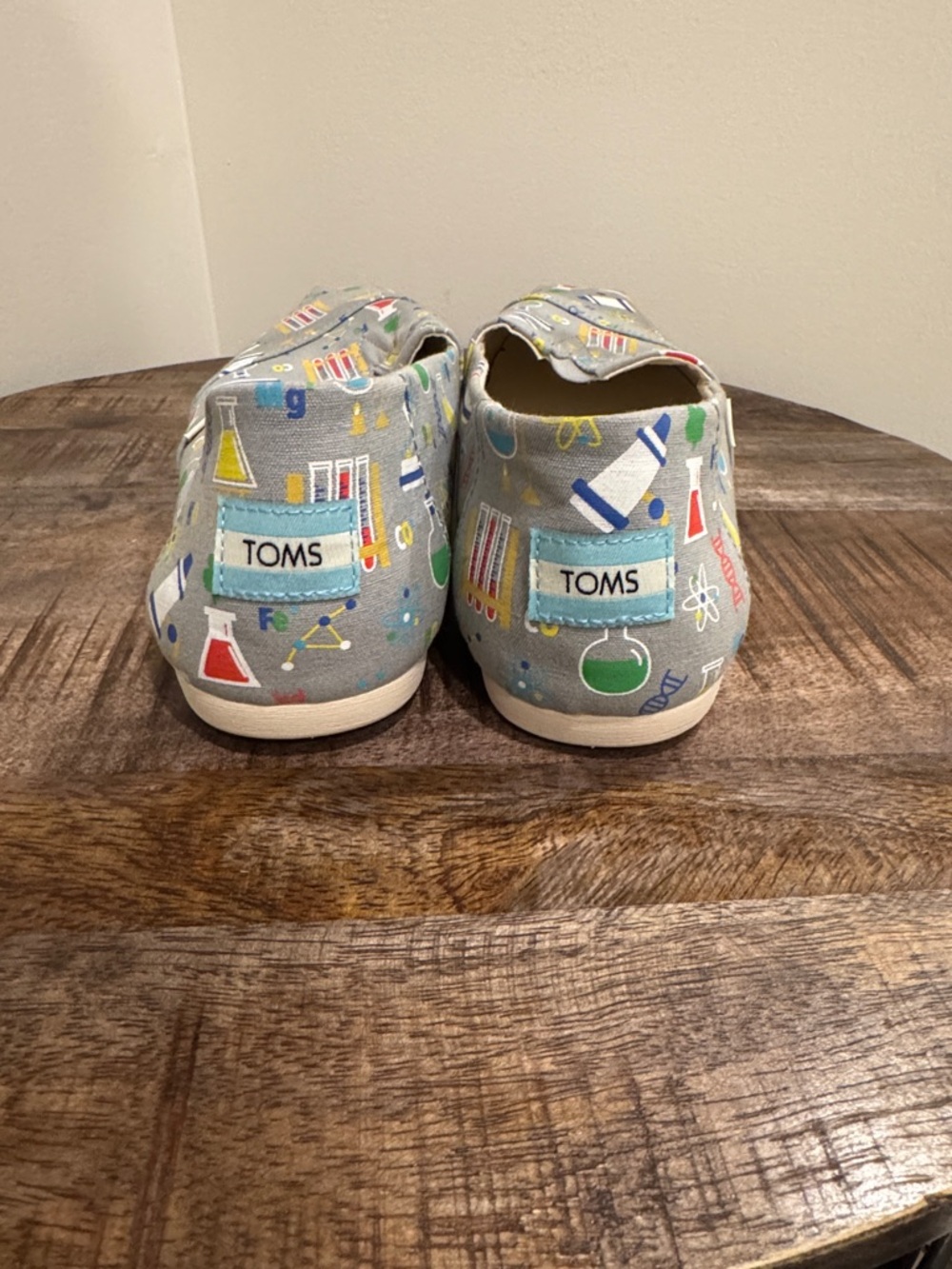 Toms Gray Canvas Slip-On Flats with Colorful Science Print - Picture 3 of 6